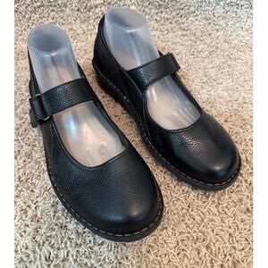 Clarks Black Leather Strap Mary Jane Flats